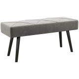 HOMCOM Danca Depozitare, Velvet Tapițat, cu Picioare de Oțel, pentru Dormitor, Living, Sufragerie, Hol, 100x36x45 cm, Gri | Aosom Romania