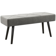 HOMCOM Danca Depozitare, Velvet Tapițat, cu Picioare de Oțel, pentru Dormitor, Living, Sufragerie, Hol, 100x36x45 cm, Gri | Aosom Romania