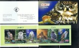 COREEA DE NORD 2013 FAUNA PASARI BUFNITE IN CARNET, Nestampilat