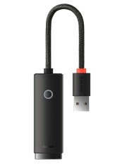 ADAPTOR RETEA Baseus Lite, USB 2.0 to RJ-45 10/100 Mbps Adapter, LED, negru &amp;quot;WKQX000001&amp;quot; (timbru verde 0.18 lei) - 6932172606022 foto