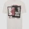 Tricou barbati cu imprimeu abstract in partea din fata, Crem (Marime: L)