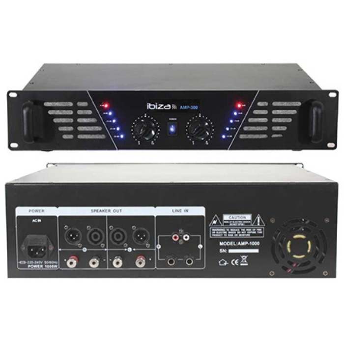 Amplificator sonorizare Ibiza, tehnologie mosfet, jack 6.35 mm, RCA, XLR, 2 x 240 W Amplificator sonorizare Ibiza, tehnologie mosfet, jack 6.35 mm, RCA, XLR, 2 x 240 W