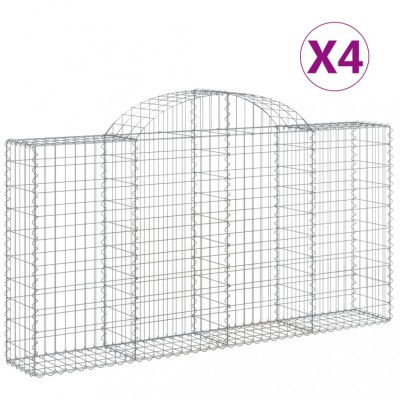 Cosuri gabion arcuite 4 buc, 200x30x100/120 cm fier galvanizat foto