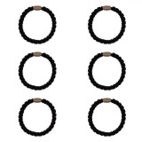 Elastice Păr Femei, Frotte, &Icirc;nchidere Metalică, Negru, Set 6 Bucăți, Oem