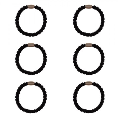 Elastice Păr Femei, Frotte, &amp;Icirc;nchidere Metalică, Negru, Set 6 Bucăți foto