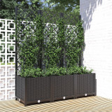 Jardiniera de gradina cu spalier negru, 120x40x136 cm, PP GartenMobel Dekor, vidaXL