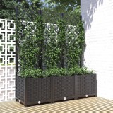 VidaXL Jardinieră de grădină cu spalier negru, 120x40x136 cm, PP