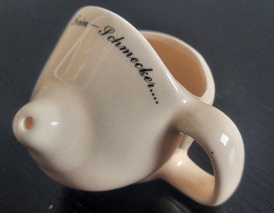 Cana mica de cafea cu san de femeie, coffe cup funny, simpatica, portelan foto