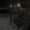 Set 3 Lămpi Podea Exterior vidaXL Negre 100cm Oțel Inox IP44 E27