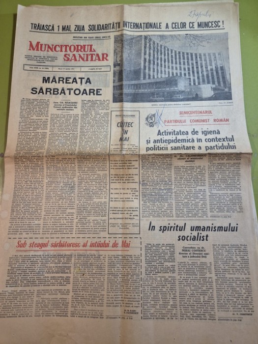 ziarul muncitorul sanitar 27 aprilie 1971