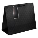 Sacoșă Cadou, Model Croco, Dimensiuni 32x14x26.5cm, Negru, Oem