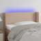 vidaXL Tăblie de pat cu LED, cappuccino, 93x16x78/88cm piele ecologică