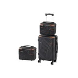 Set 3 Valize Leziter TraveLux Urban XII, Carcasa Rigida ABS, Negru, Roti Rotative 360, Maner Telescopic