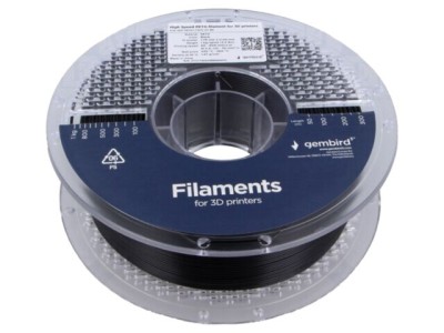 Filament PET-G 1,75mm negru 1kg GEMBIRD High Speed 220-260&amp;deg;C foto