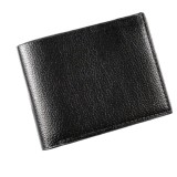 Portofel simplu minimalist si compact, bifold, pentru barbati, piele PU, Negru, Oem