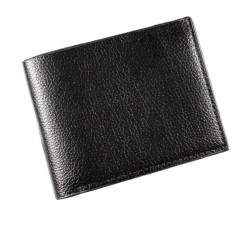 Portofel simplu minimalist si compact, bifold, pentru barbati, piele PU, Negru