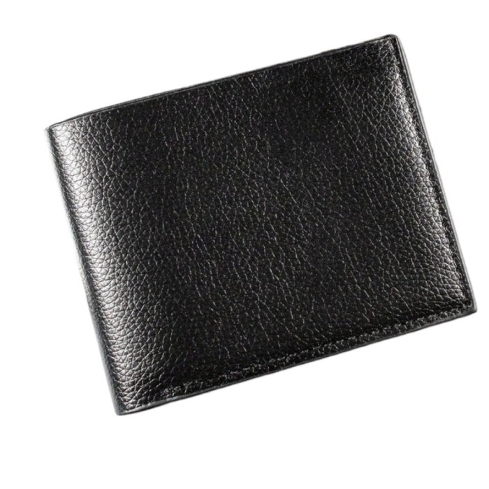 Portofel simplu minimalist si compact, bifold, pentru barbati, piele PU, Negru