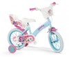 Bicicleta copii 14 inch My Little Pony Toimsa, cadru otel, roti ajutatoare, cos, scaun papusi, 4-6 ani