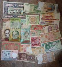 Lot 21 bancnote straine ?i Romania foto
