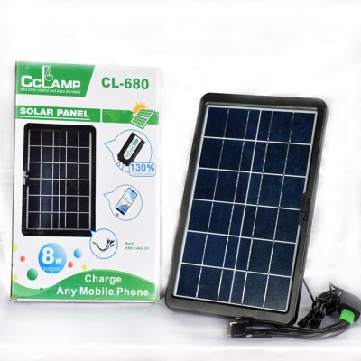 Panou solar portabil CcLamp CL-680 6V 8W,1.3A, Port multi usb, ip65 foto