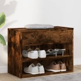 VidaXL Bancă pentru pantofi stejar fumuriu 60x30x45 cm lemn prelucrat