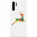 Husa silicon pentru Huawei P30 Pro, Colorful Reindeer Jump Illustration