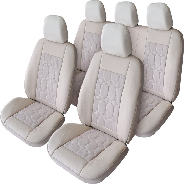 Set huse scaune auto Dacia Logan 2012-2020 Piele Alcantara (Compatibile cu sistem AIBARG)
