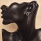 Cercei din argint 925 , model Cat Chain, design minimalist