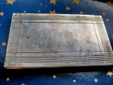 1318-Portcarti de vizita personalizat DMN in metal argintiu.
