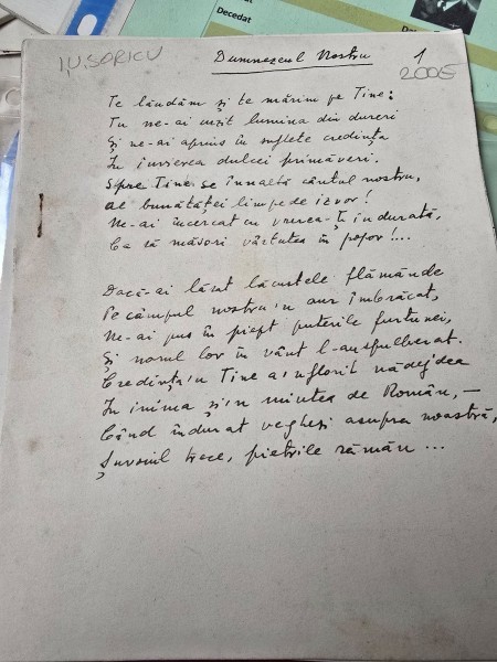 Manuscris poezie - I. U. Soricu