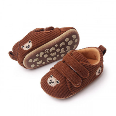 Pantofiori maro din reiat - Teddy (Marime Disponibila: 3-6 luni (Marimea 18 foto