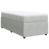 Cumpara ieftin Pat continental cu saltea, gri deschis, 80x200 cm, catifea