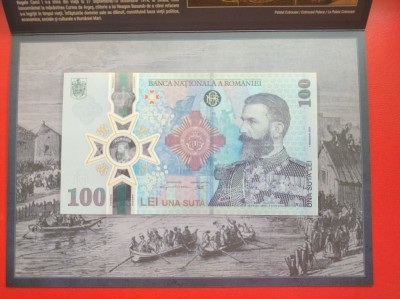 100 lei - 2024 - 185 ani de la nasterea regelui Carol I - Pliant + Plic BNR foto