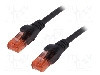 Cablu patch cord, Cat 6, lungime 0.5m, U/UTP, DIGITUS - DK-1612-005/BL