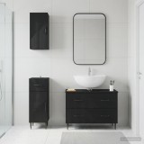 Cumpara ieftin Set de cabinet pentru baie cu 3 piese HAARLEM Negru