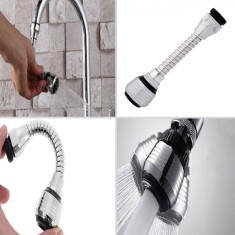 Conector Robinet Extensibil, Metalic, 15cm, Oțel Inoxidabil foto