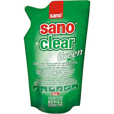 Sano Clear Green glass cleaner refill, 750ml foto