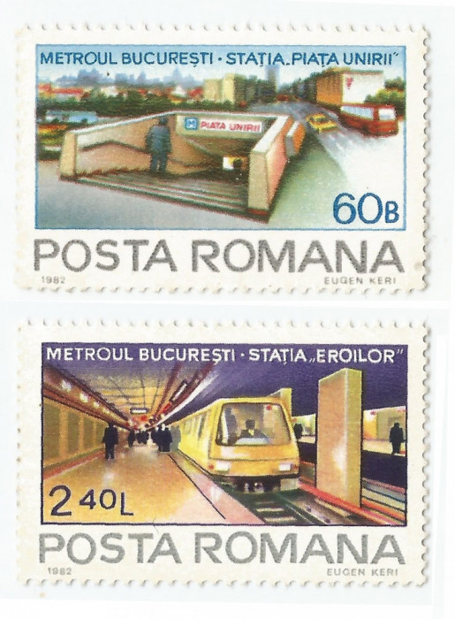 Rom&acirc;nia, LP 1050/1982, Metroul Bucureşti, MNH