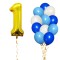 Set 13 Baloane Aniversare 1 An, baiat, culoare albastru, Ropet