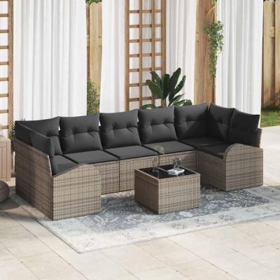 vidaXL Set de canapele pentru grădină 8 pcs Gri 55 x 55 x 37 cm 3345959 foto