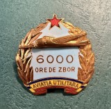 Insigna RPR aviatie utilitara 6000 ore de zbor