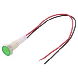 Lampă LED verde 110V &Oslash;10mm plastic