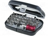 Set 30 Capete Surubelnita 25mm, Torx, Imbus, Philips, Pozidriv, Plat, Suport Magnetic, Otel