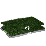 PawHut Toaletă pentru C&acirc;ini, Iarbă Artificială pentru C&acirc;ini cu Tavă pentru Antrenamentul la Oliță, 67x41 cm, Verde