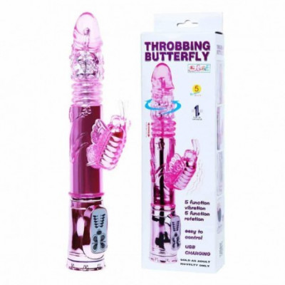 Vibrator iepuras cu cap rotabil Throbbing butterfly foto