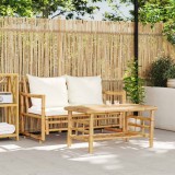 Gossi set canapea de gradina din 2 piese, cu perne, bambus