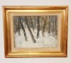 MIHAI CAMARUT- PICTOR IESEAN- PEISAJ DE IARNA- ULEI PE CARTON, Peisaje, Realism