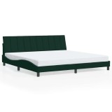 Cumpara ieftin Cadru de pat fara saltea, Hanko, verde inchis, 200x200 cm, catifea