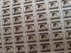 Bloc 100 timbre Regele Mihai , valoare nominala 1 leu , fond gri, ,anii 1930
