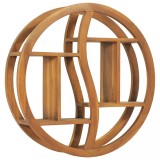 Cumpara ieftin Raft de perete Yin Yang, 60x15x60 cm, lemn masiv de tec